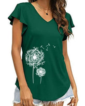 Load image into Gallery viewer, Women&#39;s Floral V-Neck Short Sleeve Basic T-Shirt
