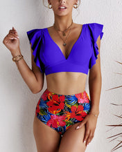 Load image into Gallery viewer, Two-Piece Swimsuit With Ruffles And Briefs With High Waist Bikinis
