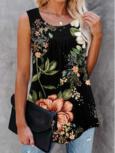 Load image into Gallery viewer, Floral  Crew Neck Tanks &amp; Camis
