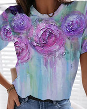 Load image into Gallery viewer, Round Neck Short Sleeve Butterfly Pattern Loosen Daily T-shirts
