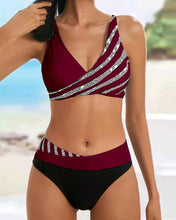 Load image into Gallery viewer, Polyester Color Block Bikinis Swimwear
