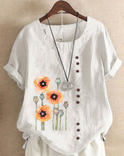 Load image into Gallery viewer, Floral Pattern Round Neck Short Sleeve Loosen Daily T-shirts
