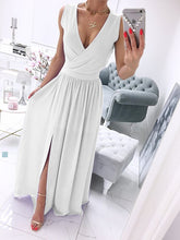 Load image into Gallery viewer, Women&#39;s Swing Dress Maxi long Dress Leather Pink White Light Green Violet Apricot Sleeveless Pure Color Split
