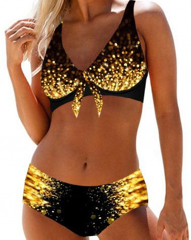 Women's Summer Beach Golden Sexy Bikinis