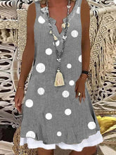 Load image into Gallery viewer, Print/Polka Dots Sleeveless Shift Knee Length Casual Tank Dresses
