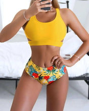 Load image into Gallery viewer, Women&#39;s Solid High Waist Printed Swimsuit
