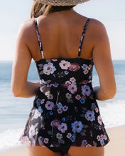Load image into Gallery viewer, Mesh Patchwork Floral Print Cute Tankini Set
