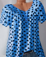 Load image into Gallery viewer, Women&#39;s Polka Dot Round Neck Short Sleeve Casual T-Shirt
