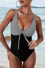 Load image into Gallery viewer, Striped Knot One Piece Swimsuit
