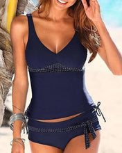 Load image into Gallery viewer, Drawstring Strap New Split Tankinis Swimsuit
