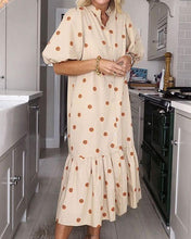 Load image into Gallery viewer, Women Polka Dots Half Sleeve Princess Dress
