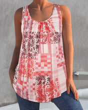 Load image into Gallery viewer, Geometric Pattern Round Neck Multicolor Tanks

